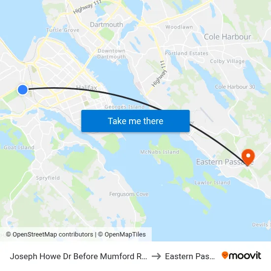 Joseph Howe Dr Before Mumford Rd (2278) to Eastern Passage map