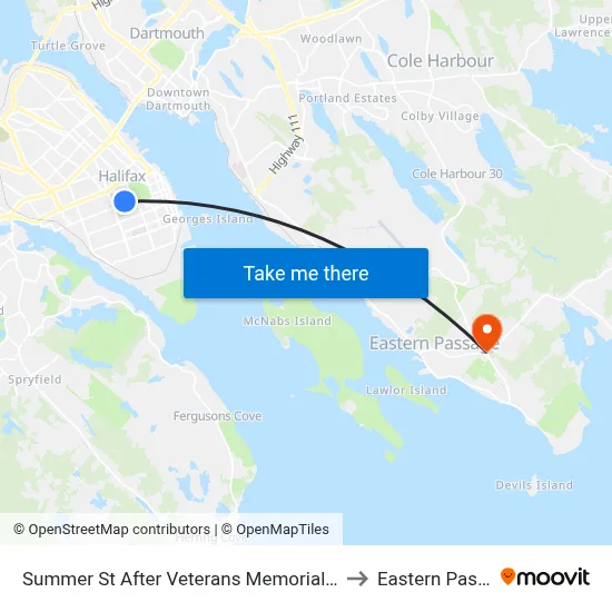 Summer St After Veterans Memorial Ln (2304) to Eastern Passage map