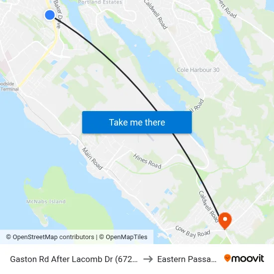 Gaston Rd After Lacomb Dr (6725) to Eastern Passage map