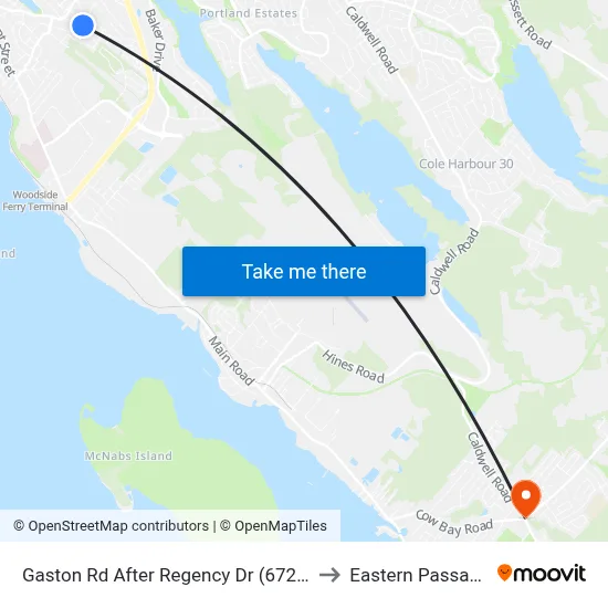 Gaston Rd After Regency Dr (6724) to Eastern Passage map