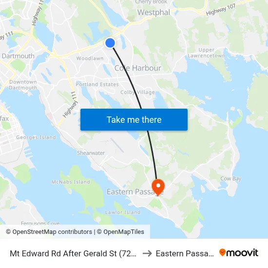 Mt Edward Rd After Gerald St (7267) to Eastern Passage map