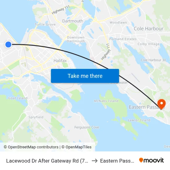 Lacewood Dr After Gateway Rd (7074) to Eastern Passage map