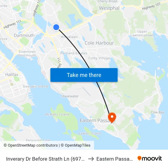 Inverary Dr Before Strath Ln (6974) to Eastern Passage map