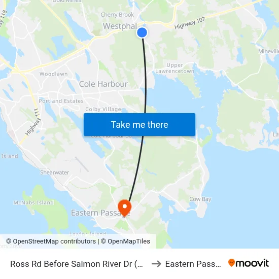 Ross Rd Before Salmon River Dr (8765) to Eastern Passage map