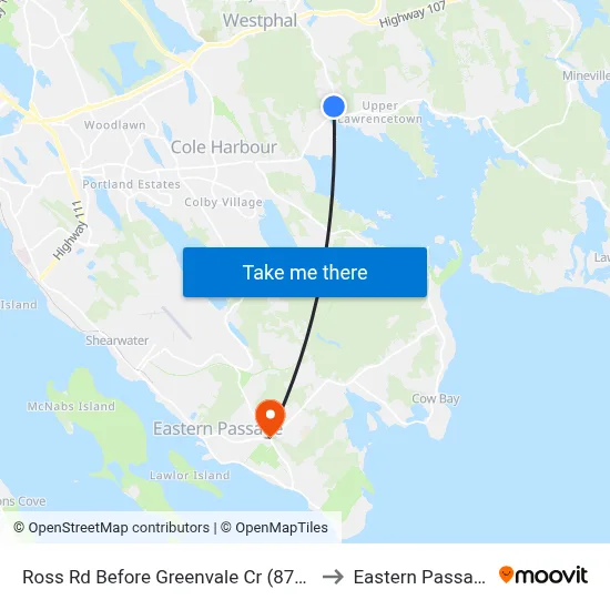 Ross Rd Before Greenvale Cr (8761) to Eastern Passage map