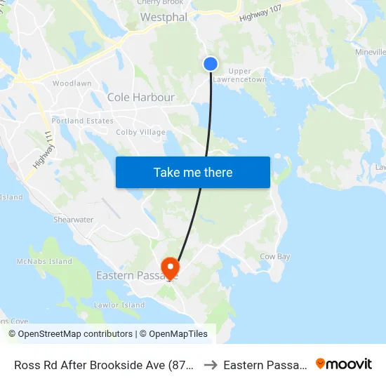 Ross Rd After Brookside Ave (8762) to Eastern Passage map