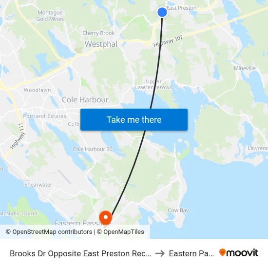 Brooks Dr Opposite East Preston Rec Centre (8769) to Eastern Passage map