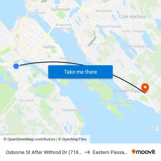 Osborne St After Withrod Dr (7187) to Eastern Passage map