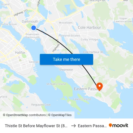 Thistle St Before Mayflower St (8388) to Eastern Passage map