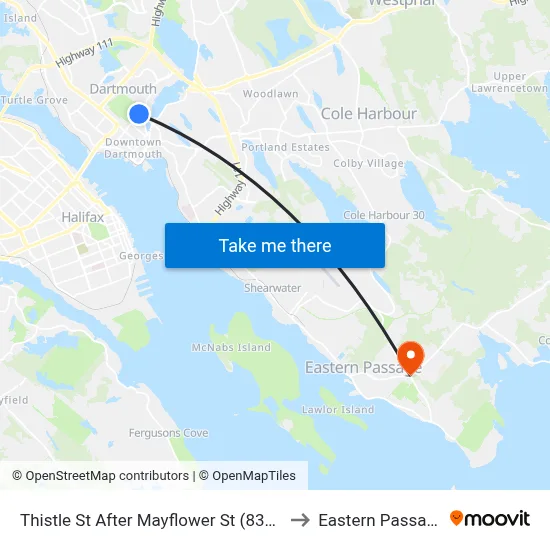 Thistle St After Mayflower St (8386) to Eastern Passage map