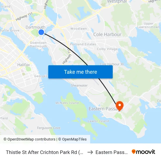Thistle St After Crichton Park Rd (8384) to Eastern Passage map