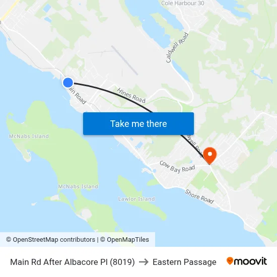 Main Rd After Albacore Pl (8019) to Eastern Passage map