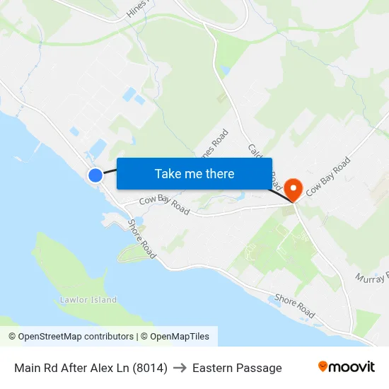 Main Rd After Alex Ln (8014) to Eastern Passage map