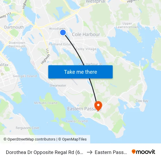 Dorothea Dr Opposite Regal Rd (6576) to Eastern Passage map