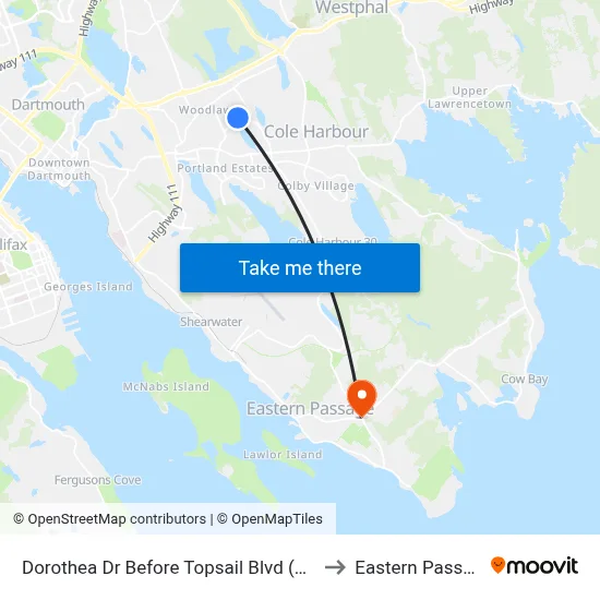 Dorothea Dr Before Topsail Blvd (6574) to Eastern Passage map