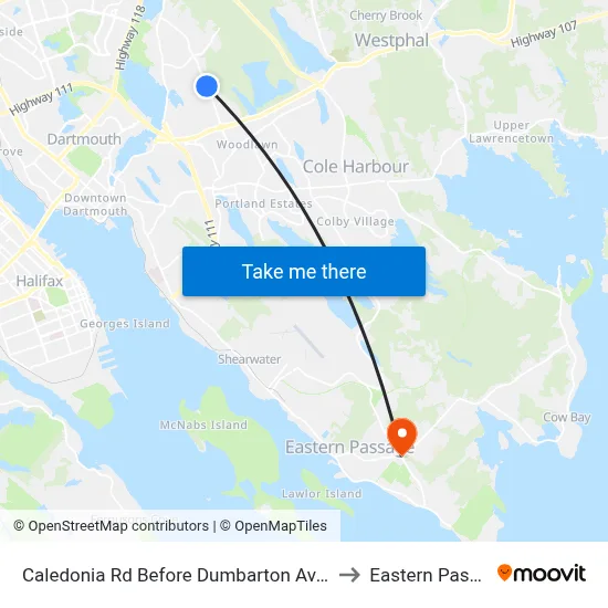 Caledonia Rd Before Dumbarton Ave (6367) to Eastern Passage map