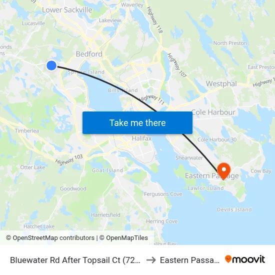 Bluewater Rd After Topsail Ct (7212) to Eastern Passage map