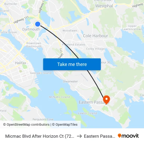 Micmac Blvd After Horizon Ct (7213) to Eastern Passage map