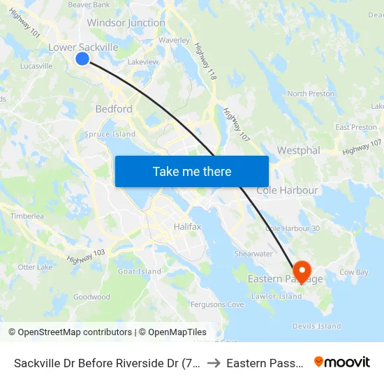 Sackville Dr Before Riverside Dr (7329) to Eastern Passage map
