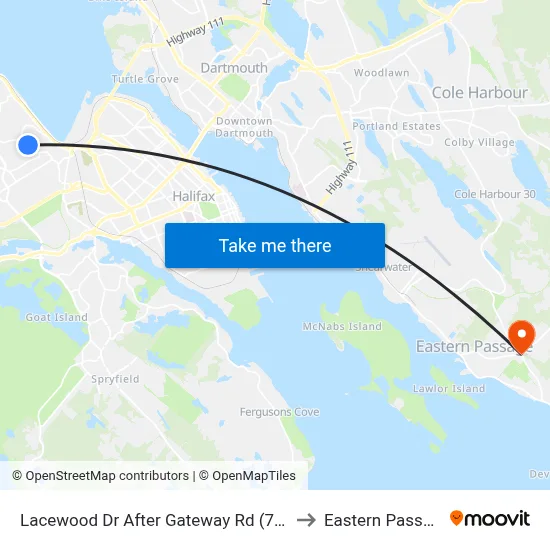 Lacewood Dr After Gateway Rd (7069) to Eastern Passage map