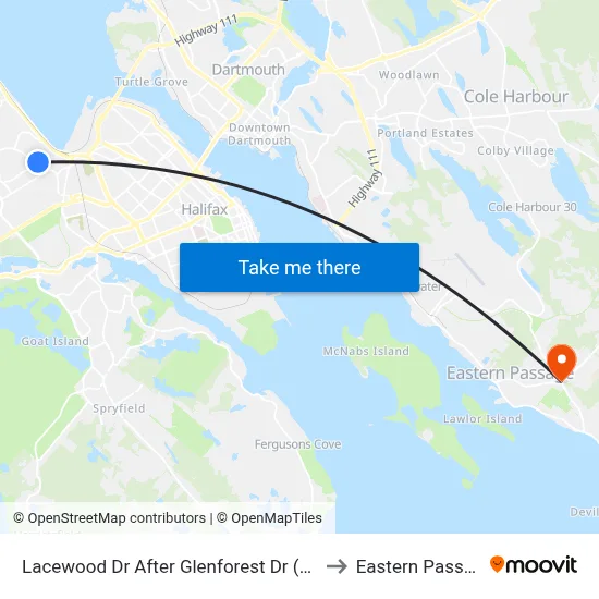 Lacewood Dr After Glenforest Dr (7068) to Eastern Passage map