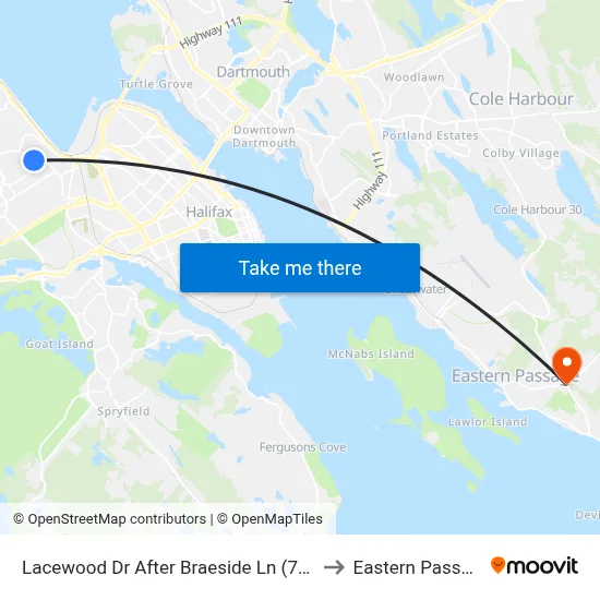 Lacewood Dr After Braeside Ln (7065) to Eastern Passage map