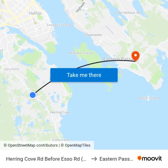 Herring Cove Rd Before Esso Rd (6879) to Eastern Passage map