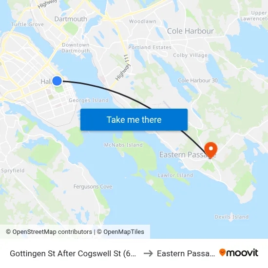 Gottingen St After Cogswell St (6773) to Eastern Passage map