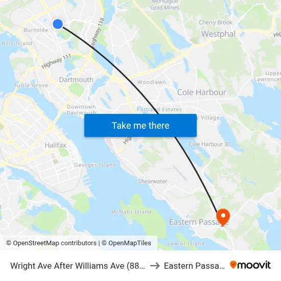 Wright Ave After Williams Ave (8859) to Eastern Passage map