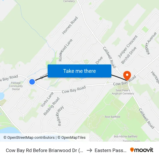 Cow Bay Rd Before Briarwood Dr (6511) to Eastern Passage map