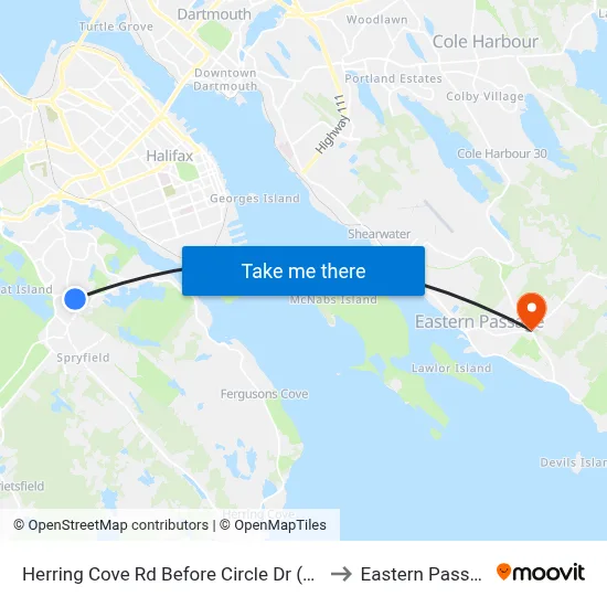 Herring Cove Rd Before Circle Dr (6890) to Eastern Passage map