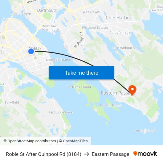 Robie St After Quinpool Rd (8184) to Eastern Passage map
