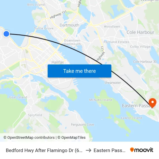 Bedford Hwy After Flamingo Dr (6251) to Eastern Passage map