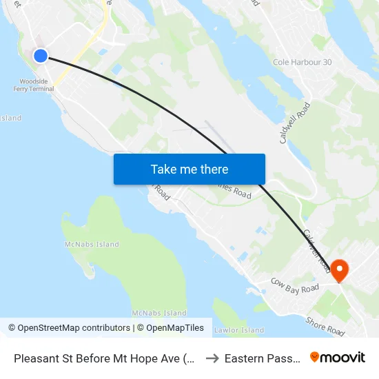 Pleasant St Before Mt Hope Ave (8017) to Eastern Passage map