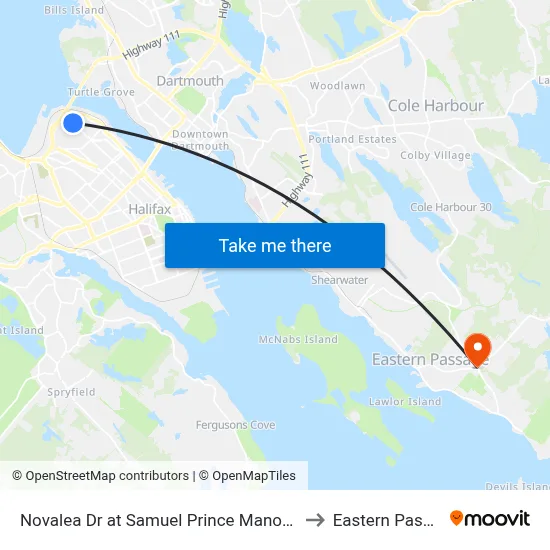 Novalea Dr at Samuel Prince Manor (7368) to Eastern Passage map