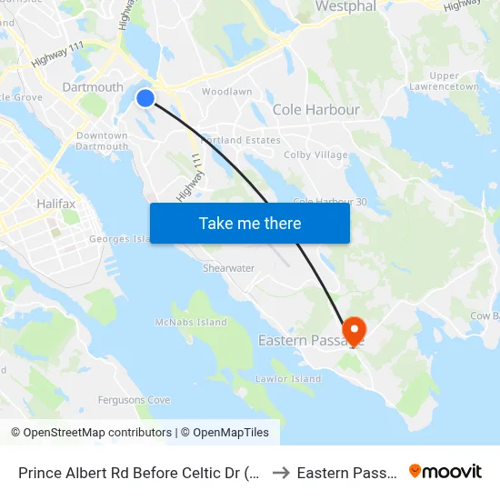 Prince Albert Rd Before Celtic Dr (8069) to Eastern Passage map