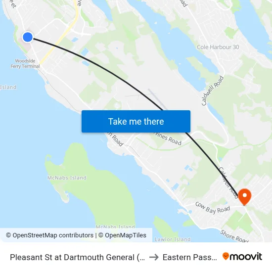 Pleasant St at Dartmouth General (7481) to Eastern Passage map