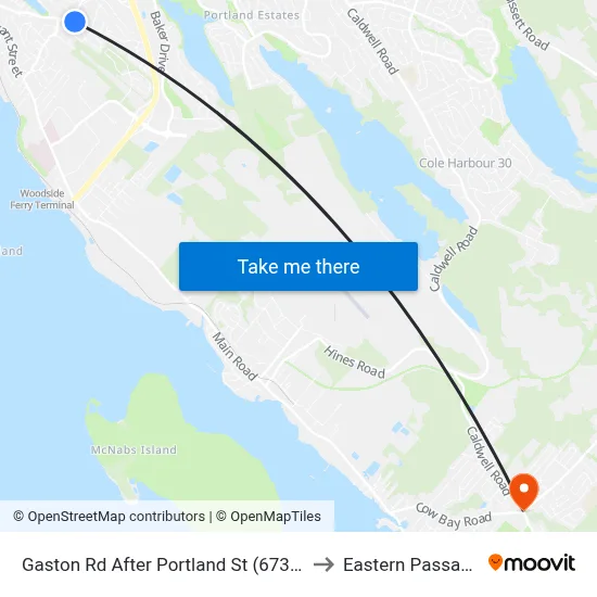 Gaston Rd After Portland St (6732) to Eastern Passage map