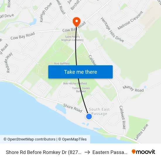 Shore Rd Before Romkey Dr (8273) to Eastern Passage map