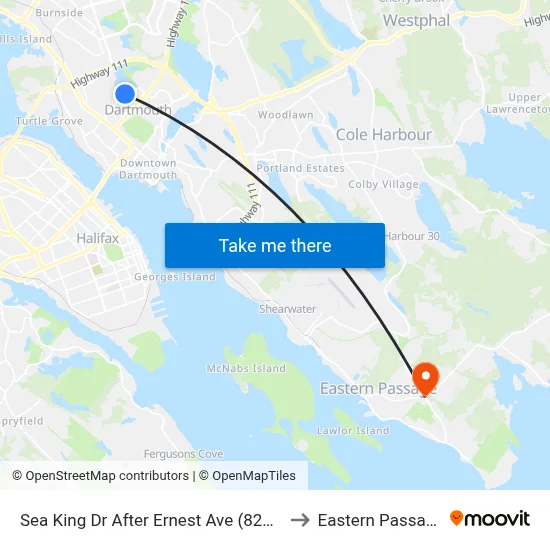 Sea King Dr After Ernest Ave (8264) to Eastern Passage map