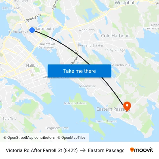Victoria Rd After Farrell St (8422) to Eastern Passage map