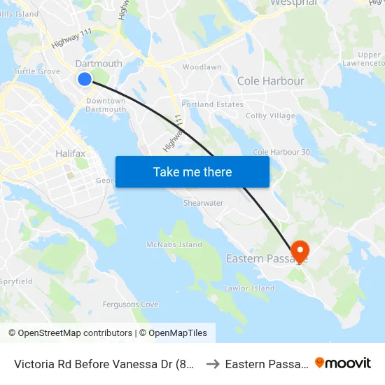 Victoria Rd Before Vanessa Dr (8428) to Eastern Passage map