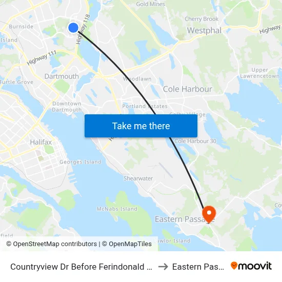 Countryview Dr Before Ferindonald Cl (6842) to Eastern Passage map