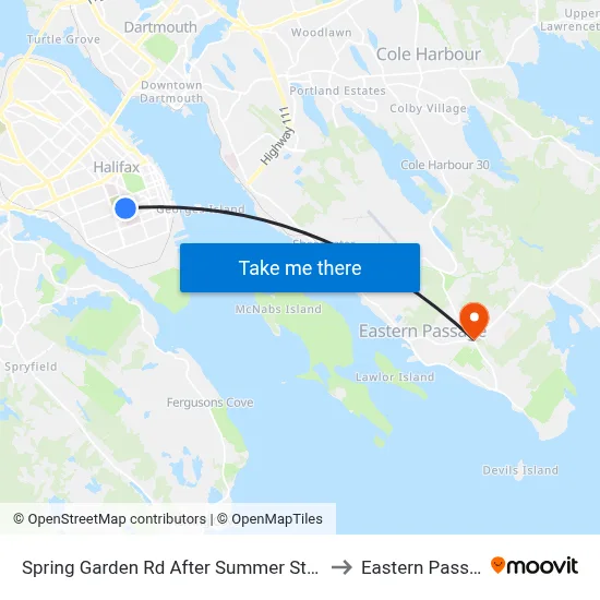 Spring Garden Rd After Summer St (8337) to Eastern Passage map