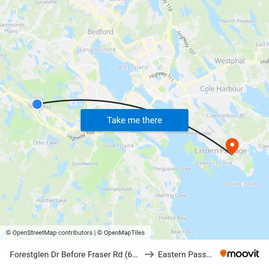 Forestglen Dr Before Fraser Rd (6712) to Eastern Passage map