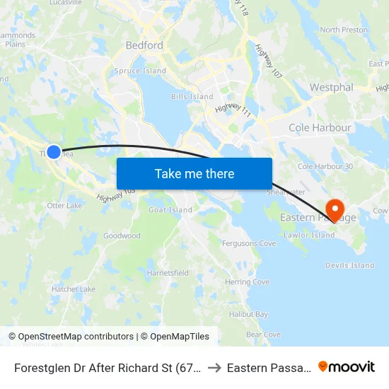 Forestglen Dr After Richard St (6713) to Eastern Passage map