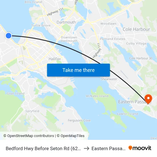 Bedford Hwy Before Seton Rd (6286) to Eastern Passage map