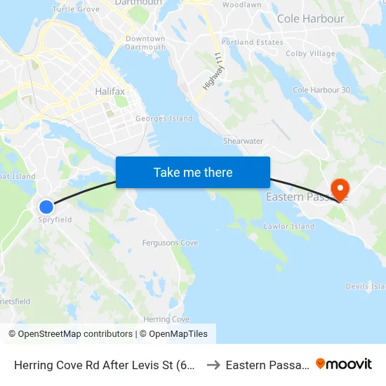 Herring Cove Rd After Levis St (6864) to Eastern Passage map