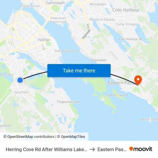 Herring Cove Rd After Williams Lake Rd (6867) to Eastern Passage map