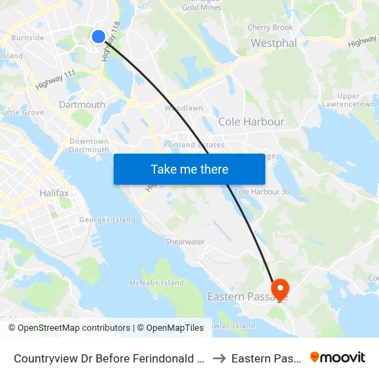 Countryview Dr Before Ferindonald Cl (8654) to Eastern Passage map